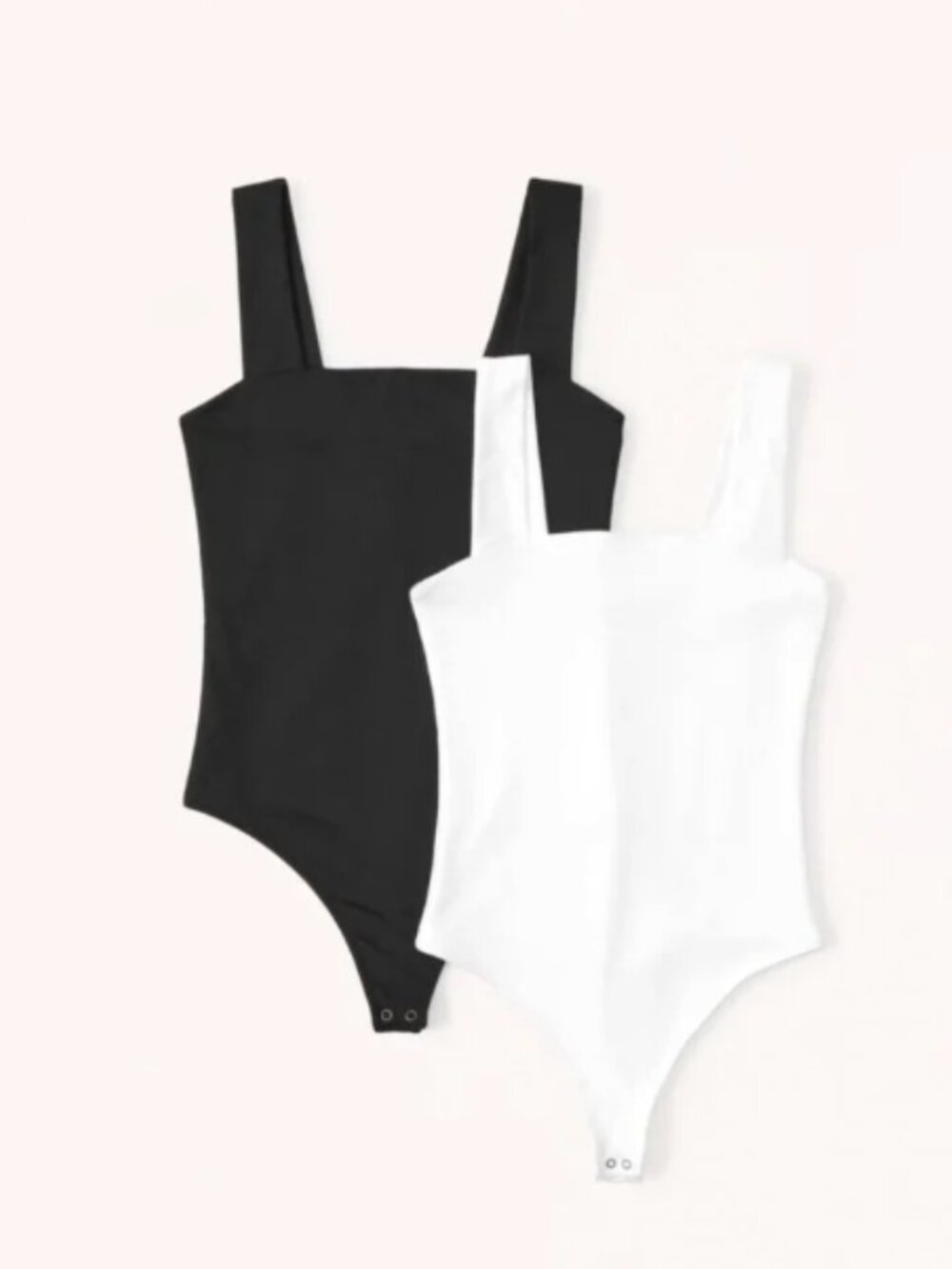 Abercrombie & Fitch slim-fit sleeveless square-neck black bodysuit